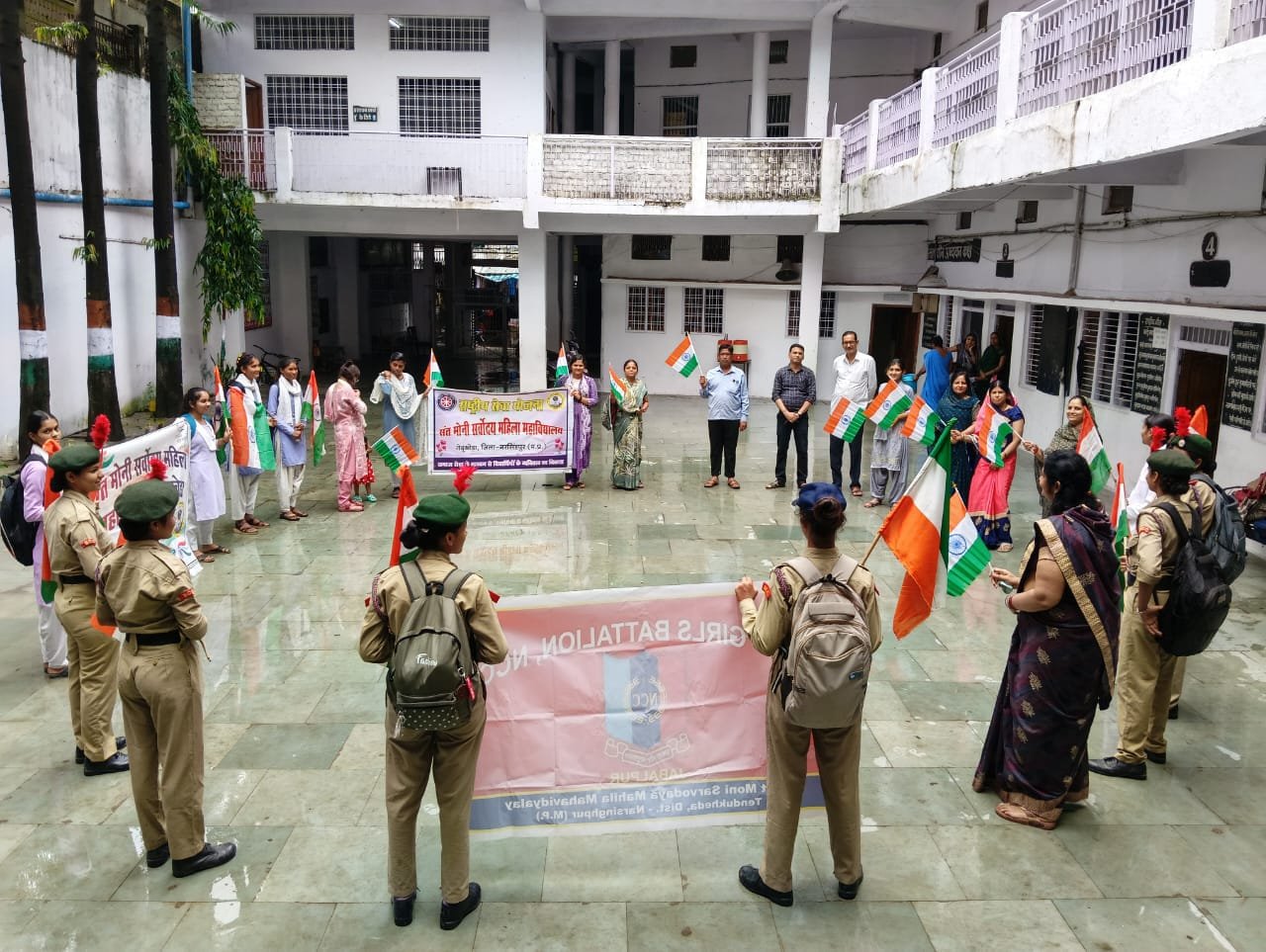 Cadets marching together in a discipline programme